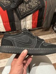 Travis Scott x Air Jordan 1 Low OG SP 'Black Phantom' photo review